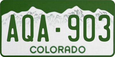 CO license plate AQA903