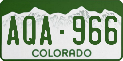 CO license plate AQA966