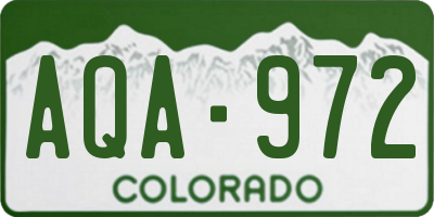 CO license plate AQA972