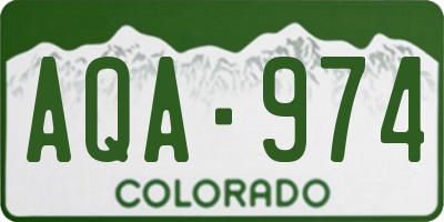 CO license plate AQA974