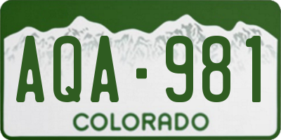 CO license plate AQA981