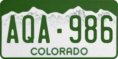CO license plate AQA986