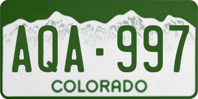 CO license plate AQA997