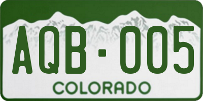CO license plate AQB005