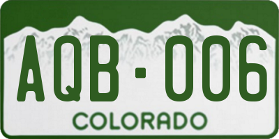 CO license plate AQB006