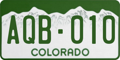 CO license plate AQB010