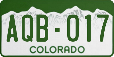 CO license plate AQB017