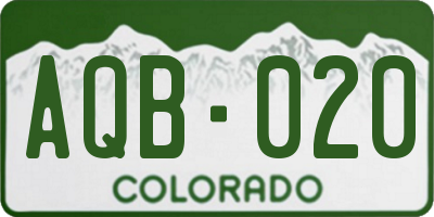 CO license plate AQB020