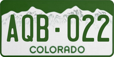 CO license plate AQB022