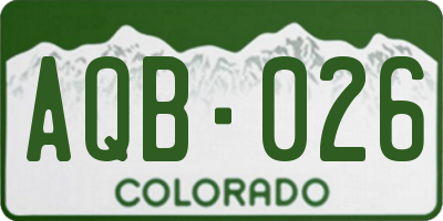 CO license plate AQB026