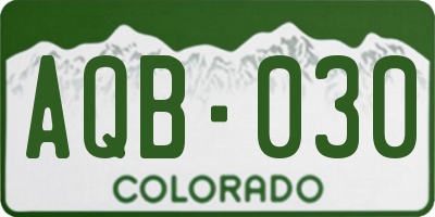 CO license plate AQB030