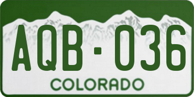 CO license plate AQB036