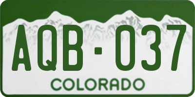 CO license plate AQB037