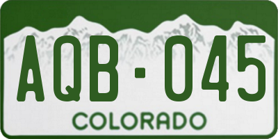 CO license plate AQB045