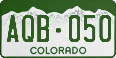 CO license plate AQB050