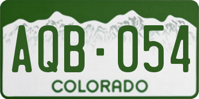 CO license plate AQB054