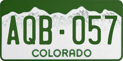 CO license plate AQB057