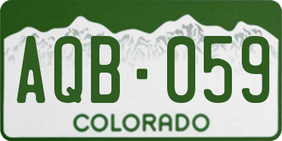 CO license plate AQB059