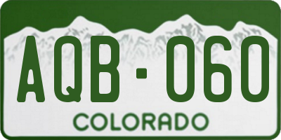 CO license plate AQB060