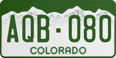 CO license plate AQB080