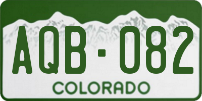 CO license plate AQB082