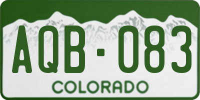 CO license plate AQB083