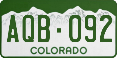 CO license plate AQB092