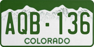 CO license plate AQB136
