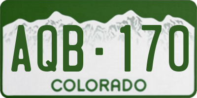 CO license plate AQB170