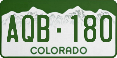 CO license plate AQB180