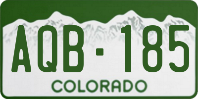 CO license plate AQB185