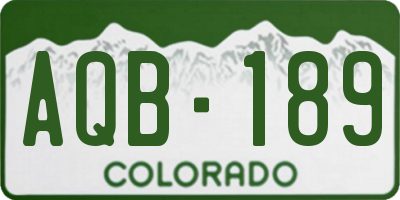 CO license plate AQB189