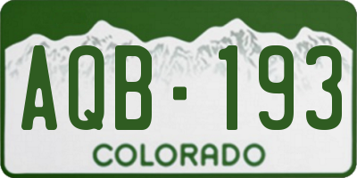 CO license plate AQB193