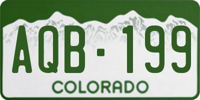 CO license plate AQB199