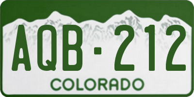 CO license plate AQB212