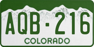 CO license plate AQB216