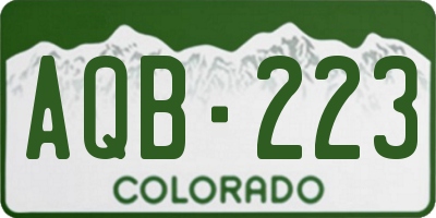 CO license plate AQB223