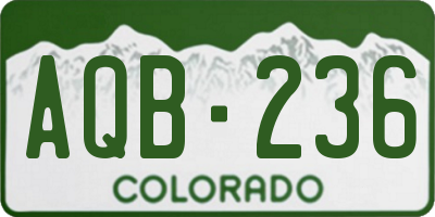 CO license plate AQB236