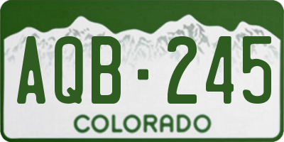 CO license plate AQB245