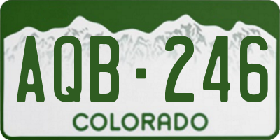 CO license plate AQB246