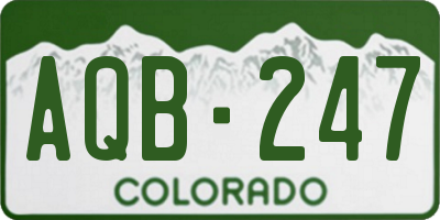 CO license plate AQB247