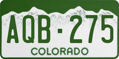 CO license plate AQB275