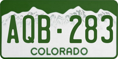 CO license plate AQB283