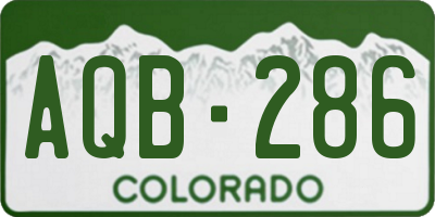 CO license plate AQB286