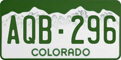 CO license plate AQB296