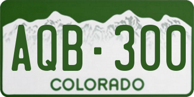 CO license plate AQB300