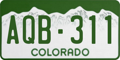 CO license plate AQB311
