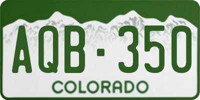 CO license plate AQB350