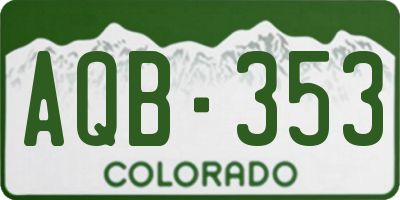 CO license plate AQB353