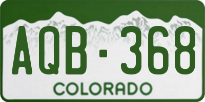 CO license plate AQB368